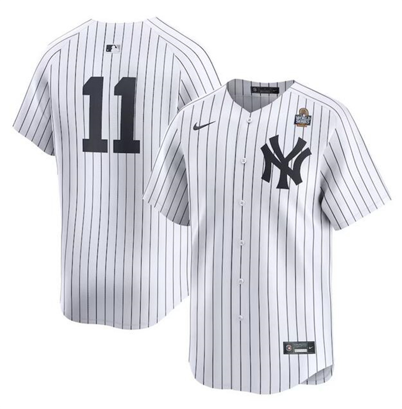 Men's New York Yankees #11 Anthony Volpe White 2024 World Series Home Limited Stitched Baseball Jersey Men's New York Yankees #11 Anthony Volpe White 2024 World Series Home Limited Stitched Baseball Jersey